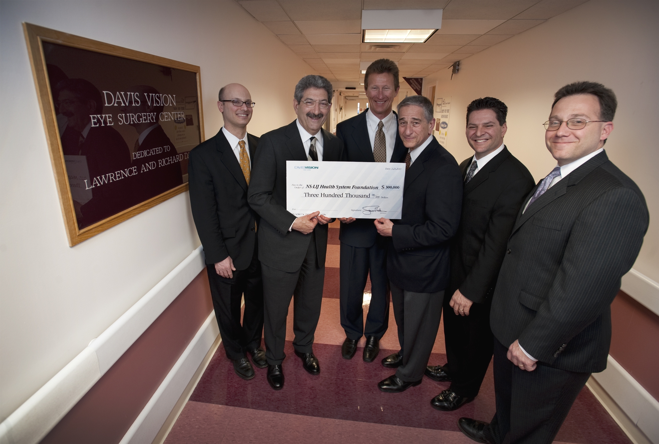 Davis Vision presents $300,000 gift to North Shore-LIJ Health System